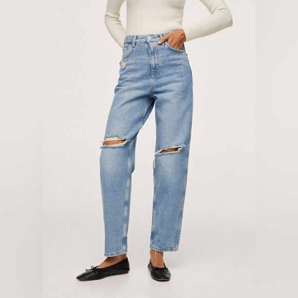 Mango High-Rise Tapered Jeans New - Picture 7 of 8